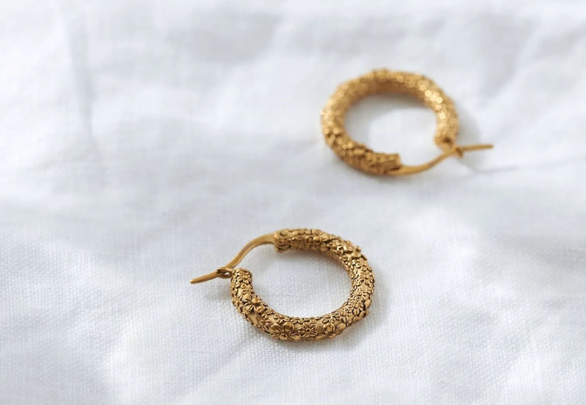 Molten Meadow Gold Hoops - Lily King