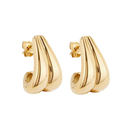 Retro Gold Waterfall Hoops - Lily King