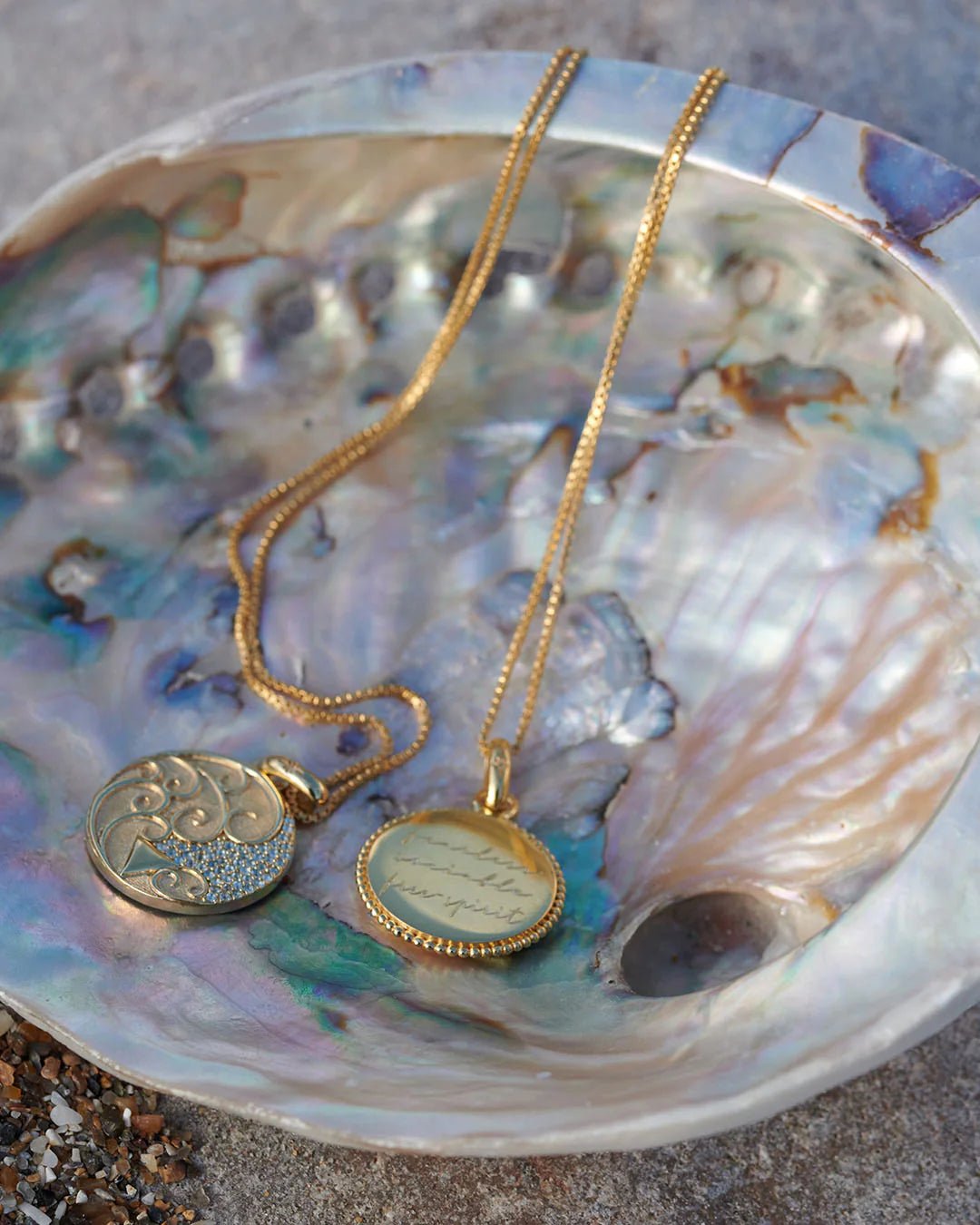 Elements Water Art Coin Necklace - Lily King