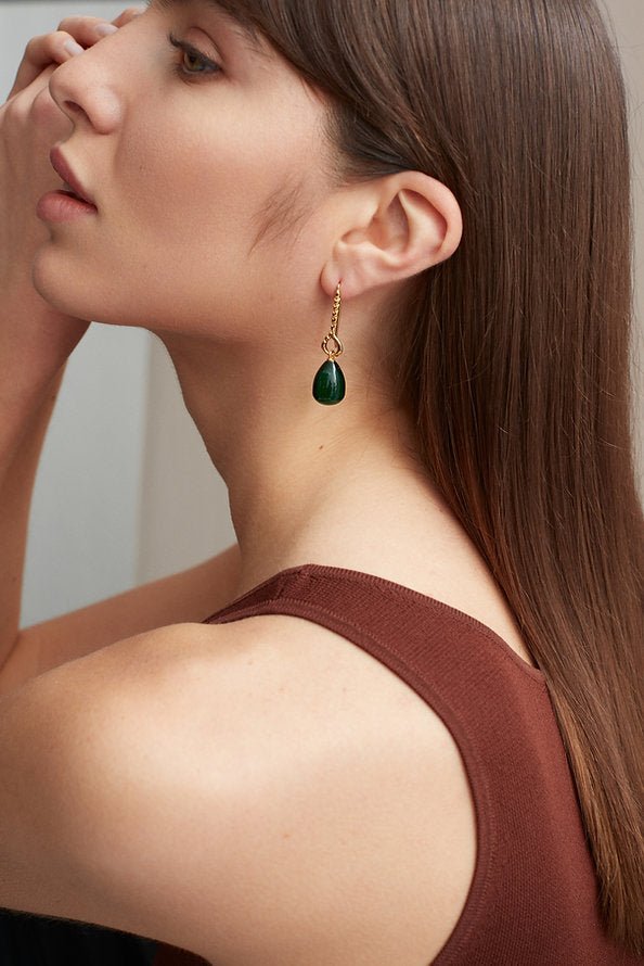 Helena Earrings - Emerald Green - Lily King