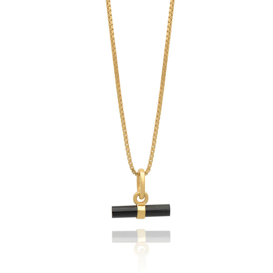Mini Onyx T-Bar Necklace - Lily King