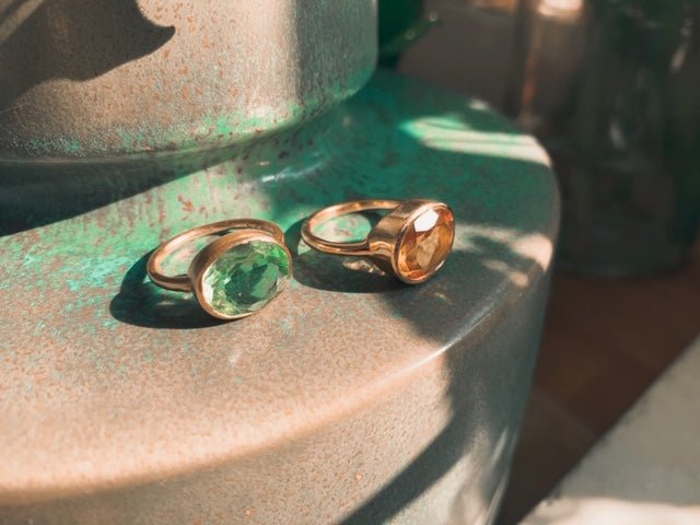Oval Chunky Ring - Soft Green - Lily King